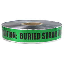Presco Underground Detectable Tape: 2 in. x 1000 ft. Green CAUTION STORM DRAIN B