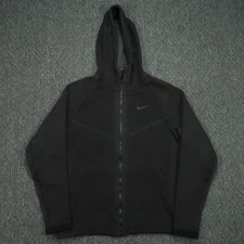 Nike Hoodie Mens Medium Black Tech Pack Full Zip Pockets Hooded