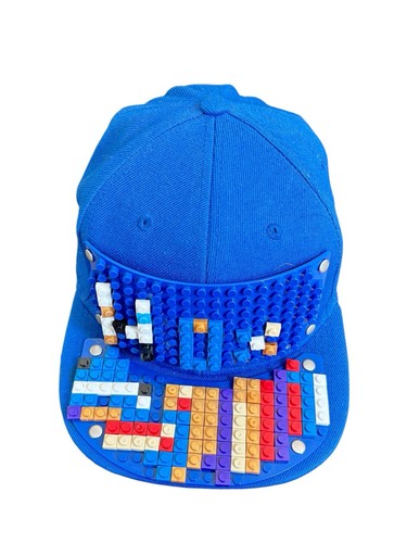 Cosplay Pixel Ladrillo Snapback Sombrero Azul Bloque de Construcción Fuga Gorra Ajustable Difícil de Encontrar - Imagen 1 de 16