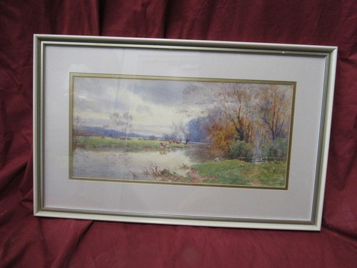 Original "On The Avon near Stratford" by Arthur Varney Watercolour c1913 Framed