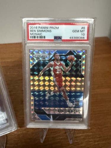 2016 Prizm Silver Ben Simmons PSA 10 RC + Bonus Mosaic Clippers - Picture 3 of 5