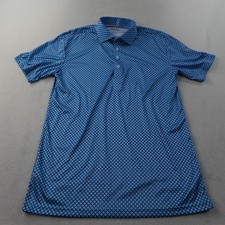 Collars  Co Dress Collar Polo Shirt Mens M Blue Geometric Performance Golf