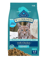 Blue Buffalo Wilderness Natural Dry Cat Food, Indoor Hairball Control, 11-lb Bag