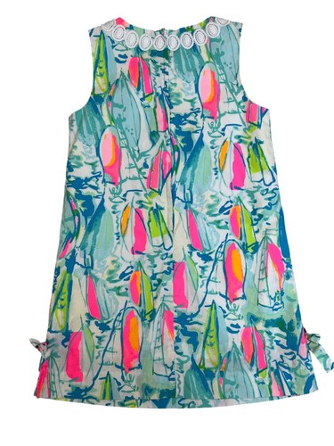 Lilly Pulitzer Girls Multi-Color Nautical Dress With Embellished Neck Sz 8 - Picture 3 of 9