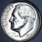 1953 PROOF SILVER Roosevelt Dime Coin NICE FLASHY PRF LOT #Z4  NR