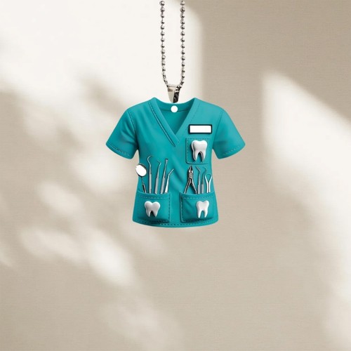 Car Rearview Mirror Mount Dental Theme Ornament Charm 2D Hanging Decoration - Picture 5 of 8