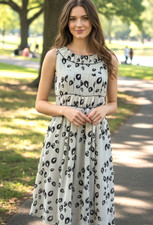 CUE Dress Size 6 Cream & Black Party Function Formal Business Work