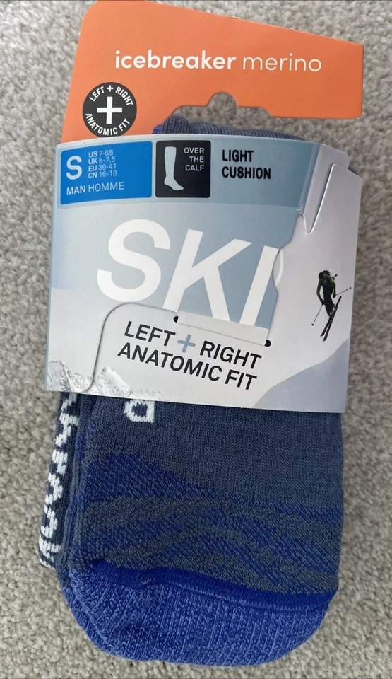 Calcetines de esquí de lana merino rompehielos cojín ligero OTC sobre la pantorrilla S venta al por menor $31 Foto 2 de 4