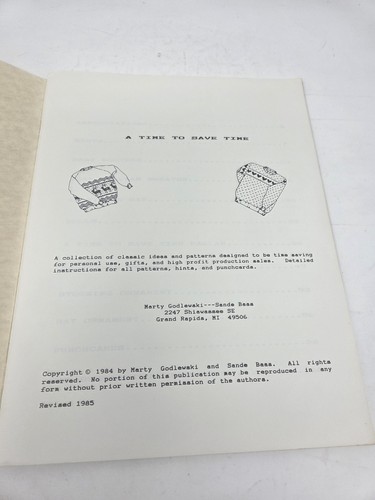 A Time To Save Time by Sande Baas & Marty Godlewski 1985, Machine Knitting Book - Picture 2 of 4
