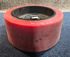 (QTY 1) Black & Red Smooth 5 Bolt Forklift Tire 250/146-204326, 12"x5.25"