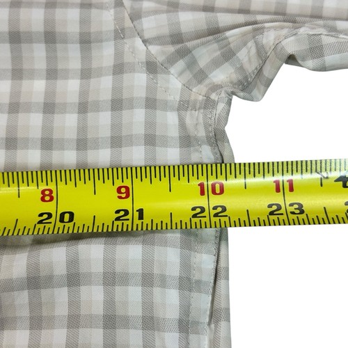 Poncho Shirt Mens Medium Regular Fit Plaid Fishing Pearl Snap Nylon Long Sleeve - Picture 15 of 19