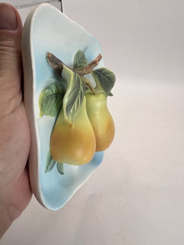 Plato de pared vintage Napco peras cuadradas 3D decoración colgante #C4118/m - Imagen 6 de 19