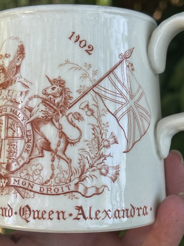 frank beardmore co Antique 1902 King Edward VII Queen Alexandra coronation mug - Picture 18 of 21