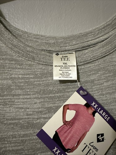 members mark womens Luxe Tee Size XXL Grey - Picture 7 of 19