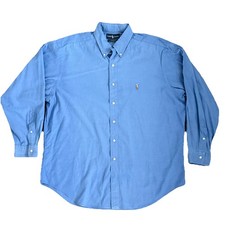 Ralph Lauren Yarmouth Oxford Men's Button Down Dress Shirt Striped Cotton 17/34