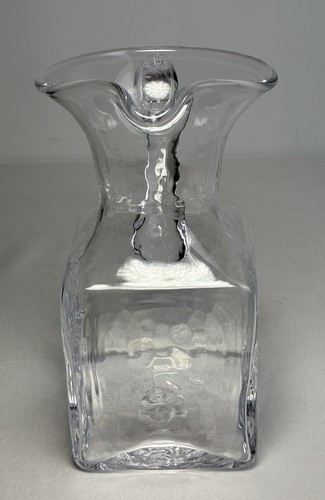 Simon Pearce 7-1/4” Square Bottom Handblown Pitcher Rare, Signed - Picture 8 of 22