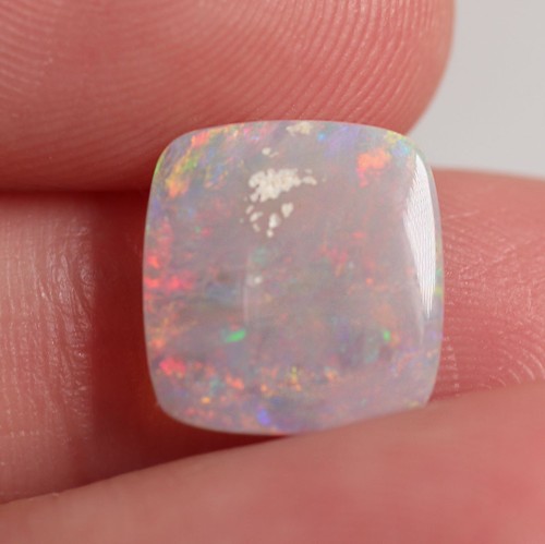 2.33 ct Dark Australian Opal, Natural Solid Opal Polished Cabochon 10.4 x 11 mm - Picture 10 of 10