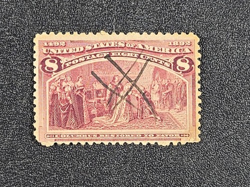 1892 U.S. 8 cent Columbian - Scott# 236 - Solid USED stk#IZ2 - Picture 2 of 4