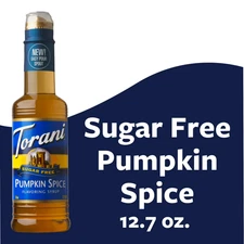 Torani Sugar Free Pumpkin Spice Coffee Syrup Zero Calorie Authentic Coffeehou