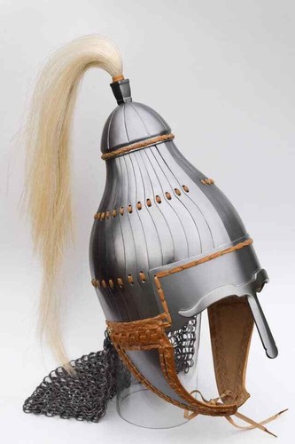 Lamellar Helmet Niederstotzingen 18 Gauge Mild Steel SCA LARP Helmet - Picture 6 of 8