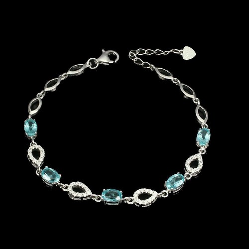 3 Genuine Earth Mined Natural Emeralds Sterling Silver Bracelet 7" Clover Charm - Picture 6 of 24
