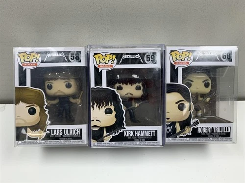 Funko Pop Rocks Metallica Lot 3 Kirk Hammett 59 Lars Ulrich 58 Rob Trujillo 60