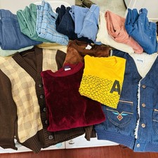 Lot of 15 True Vintage Mixed Kids Clothing 60s 70s Flare Bootcut Pants Cardigan