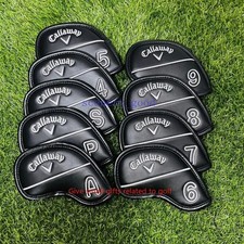 9PCS Golf Iron Headcovers for Callaway Club Covers Caps 4-9 PAS Black magnetic