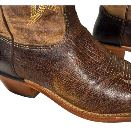 Tony Lama Ostrich Leather Cowboy Boots - Men's Size 10EE - Picture 9 of 10