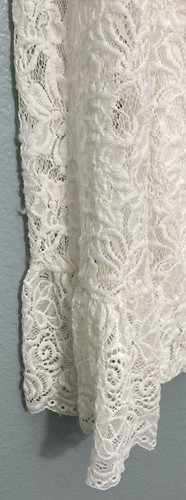 Adiva Stricktop creme Spitze Blumen mit cremefarbenem Futter Damen XL Fairycore sexy - Bild 2 von 10