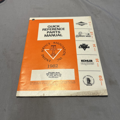 #ad ESA 1982 QUICK REFERENCE PARTS MANUAL BRIGGS CLINTON KOHLER TECUMSEH POWER BE $10.00