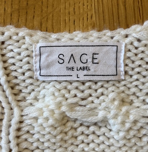 SAGE THE LABEL Sweater Tank Top Women’s Large Cable Knit Sleeveless Cropped - Picture 5 of 10