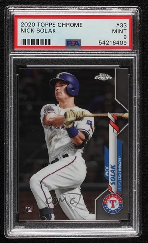 2020 Topps Chrome Prism Refractor Nick Solak #33 PSA 9 MINT Rookie RC
