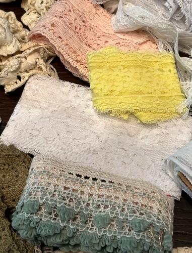 Huge Lot Vtg Lace Crochet Trim Eyelet,Gimp,Ribbon Edging-Sewing Doll Craft 3lbs - Picture 12 of 24