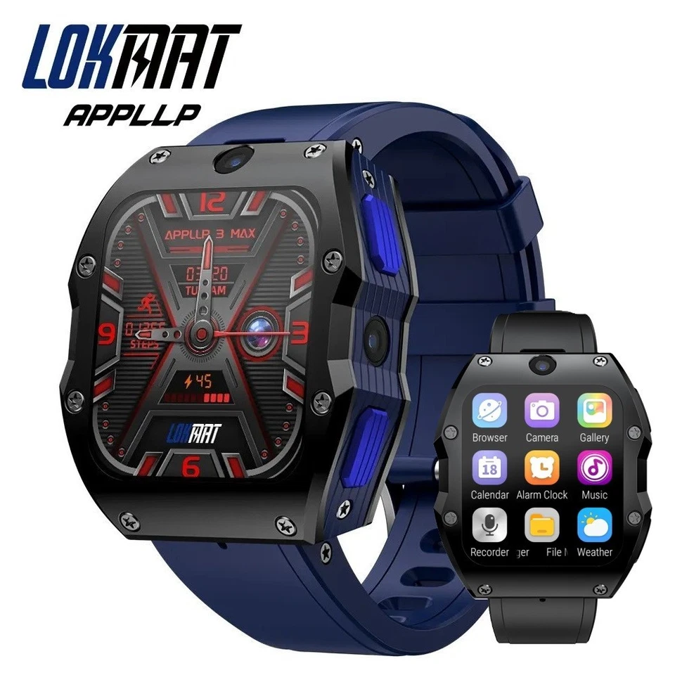 2.02 Zoll LOKMAT APPLLP 3 Max Smartwatch 4GB+128GB IP68 Wasserdicht Dual Kamera - Bild 1 von 4