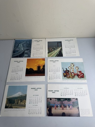 Radio Japón Calendario Colección Arte 1962’s 12 Meses Vintage