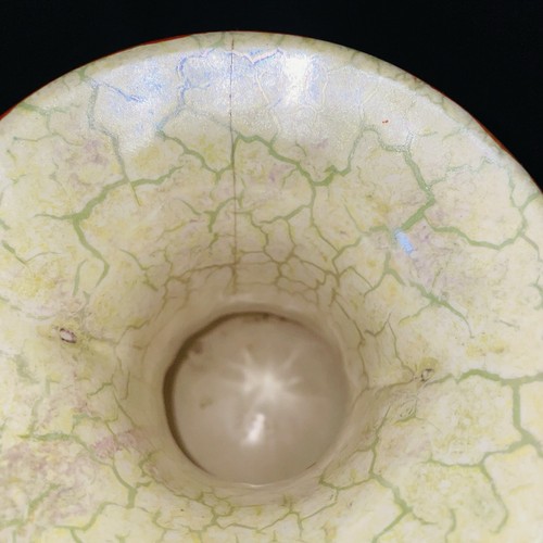 Art Deco Ditmar Urbach Alien Ware Czechoslovakia Vase Rare Orange - Picture 4 of 7