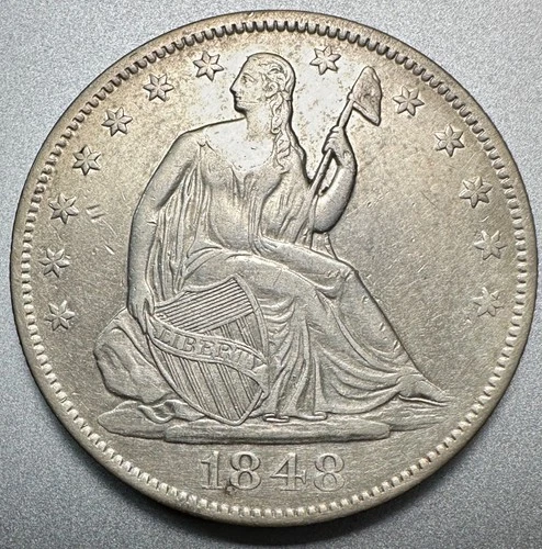 1848-O  SEATED LIBERTY HALF DOLLAR   XF DETAILS  #1469