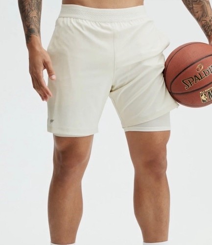 NEW Fabletics Men's The 5" Fundamental Shorts II (Lined) White Sz XXL - 第 1/9 張圖片