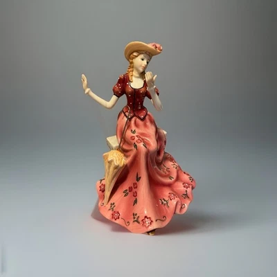 Vintage Victorian Porcelain Figure Lady In Pink Absolutely Charming! - Image 1 of 4