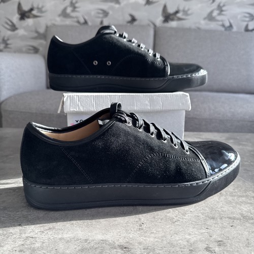 Zapatillas deportivas Lanvin DBB1 gamuza charol punta talla UK 10 negras - Imagen 18 de 18