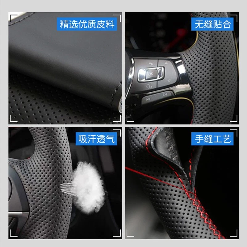 Cubierta envolvente de cuero cosida a mano para volante de auto para Mazda 6 Atenza 2014-2017 Foto 3 de 4