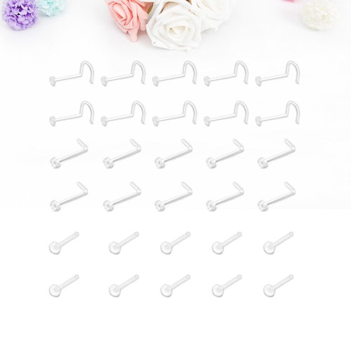 60 Stück Medizinische Unsichtbare Nase Nagel Nase Transparent Nasenring (S - Bild 1 von 12