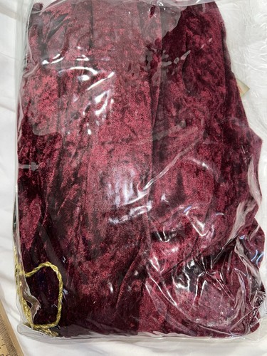 Scharaden römische Göttin Kostüm Erwachsene weinrot Samt ein Schulter Kleid Stirnband - Bild 5 von 5