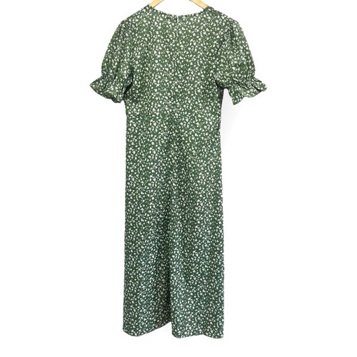 SHEIN Green Floral Wrap Front Maxi Dress Size Medium Romantic Cottage Bohemian - Picture 5 of 6