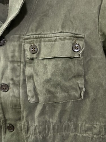 Vintage Military Combat Field Jacket Men's Medium 4 Pockets Green Button Up - Imagen 2 de 7