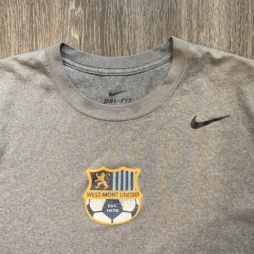 West Mont United Activewear Soccer Shirt Mens Gray Large Short Sleeve Crew Tee - Picture 3 of 6