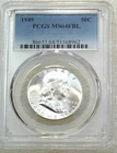 1949 Franklin Half Dollar PCGS MS64FBL Frosty White Just Graded New Holder J295N
