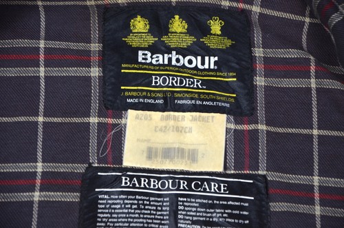 Barbour Border Vintage Jacket Men's Wax Blue A205 England Classic Size C42/107cm - Picture 13 of 18