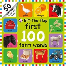 FIRST 100 FARM WORDS LIFT-THE-FLAP By Roger Priddy *Excellent Condition*